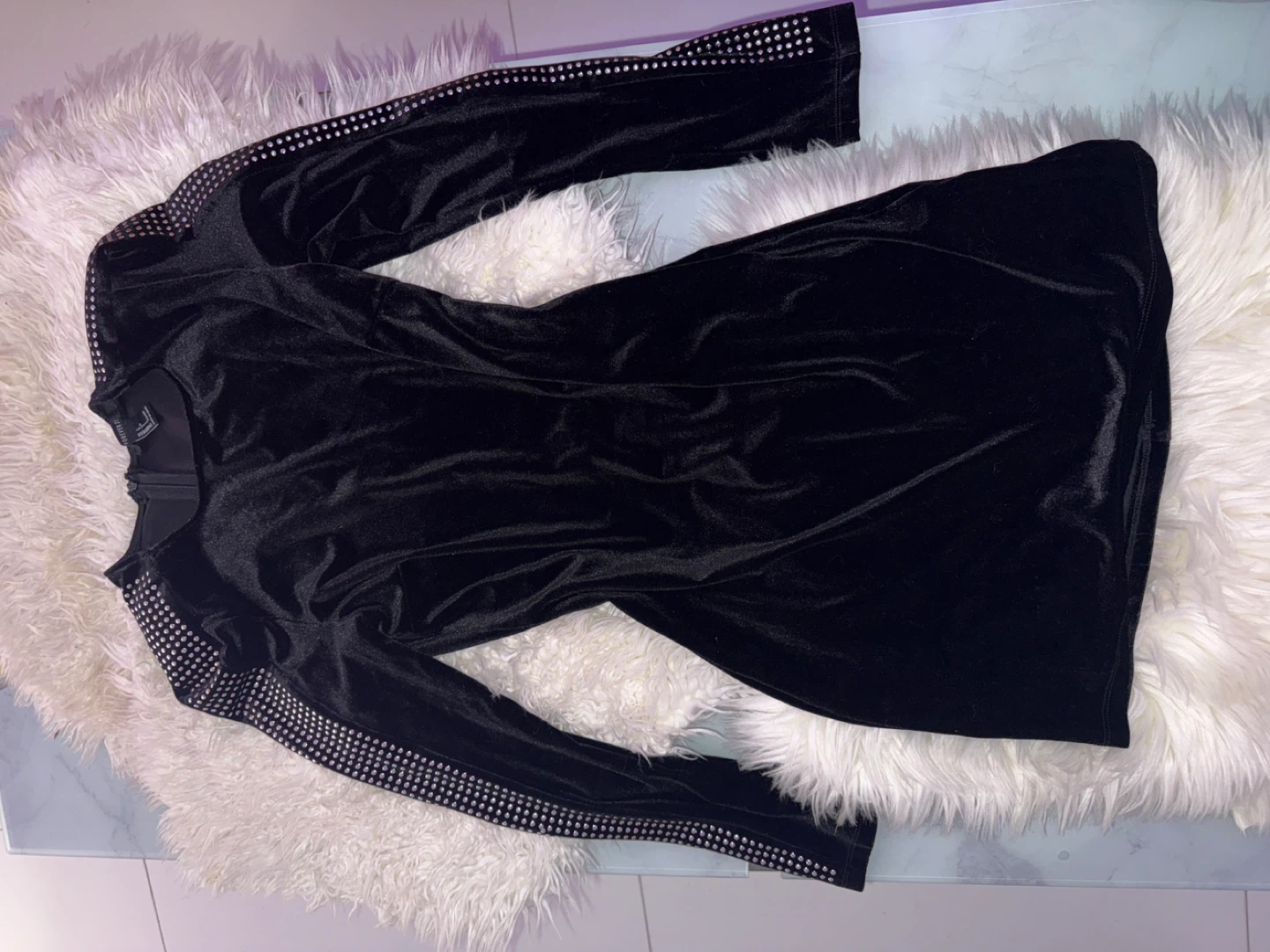 Forever 21 Black Velvet Dress - Size L - photo 2