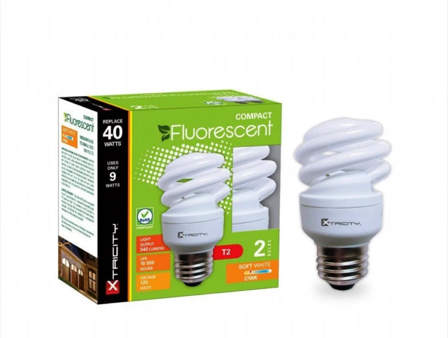 XTRICITY Compact Fluorescent Light Bulbs - 40W Replacement image indicator(2)