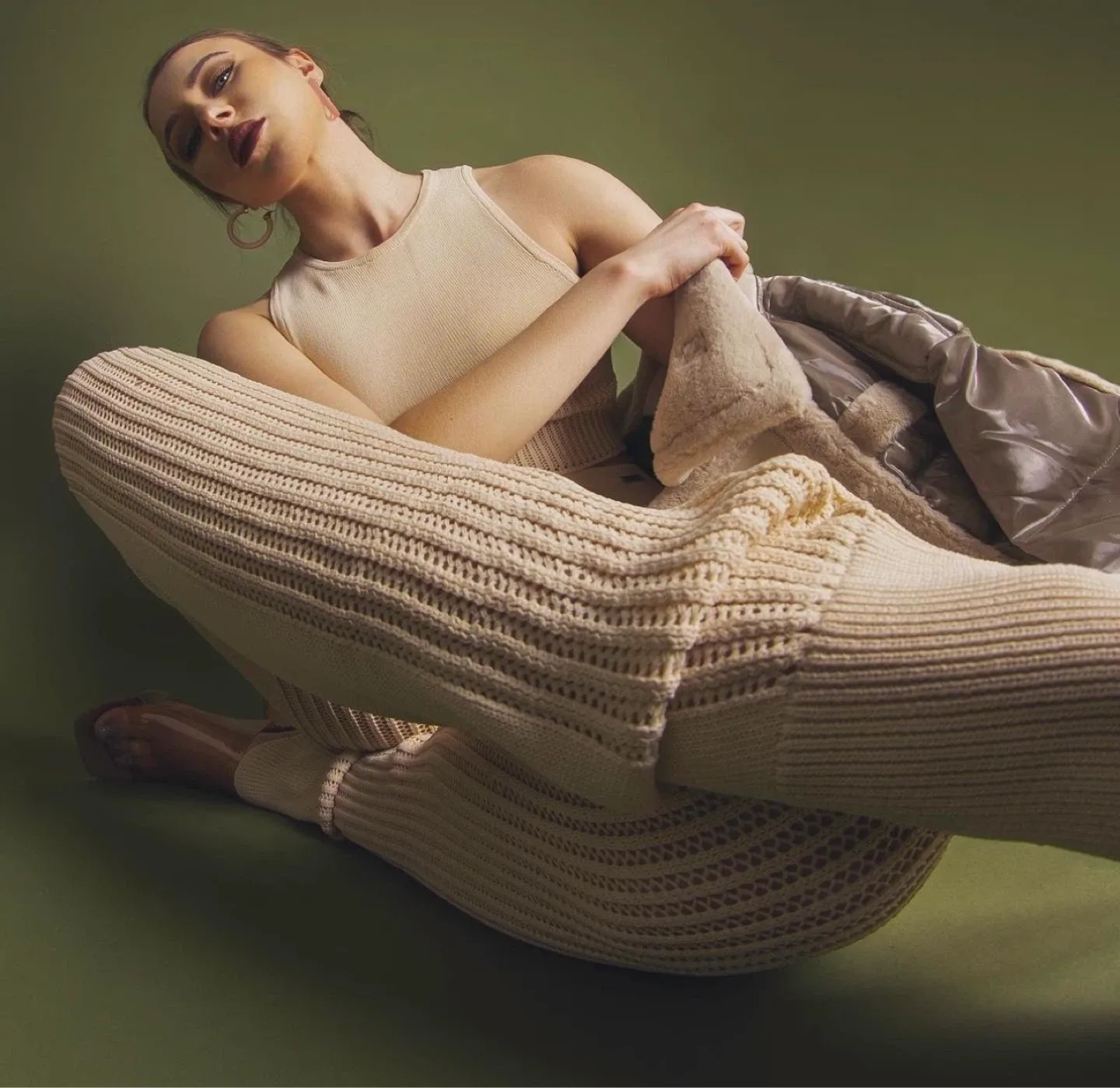 Maniere De Voir ✨ Knitted Lounge Set - Cream image indicator(2)