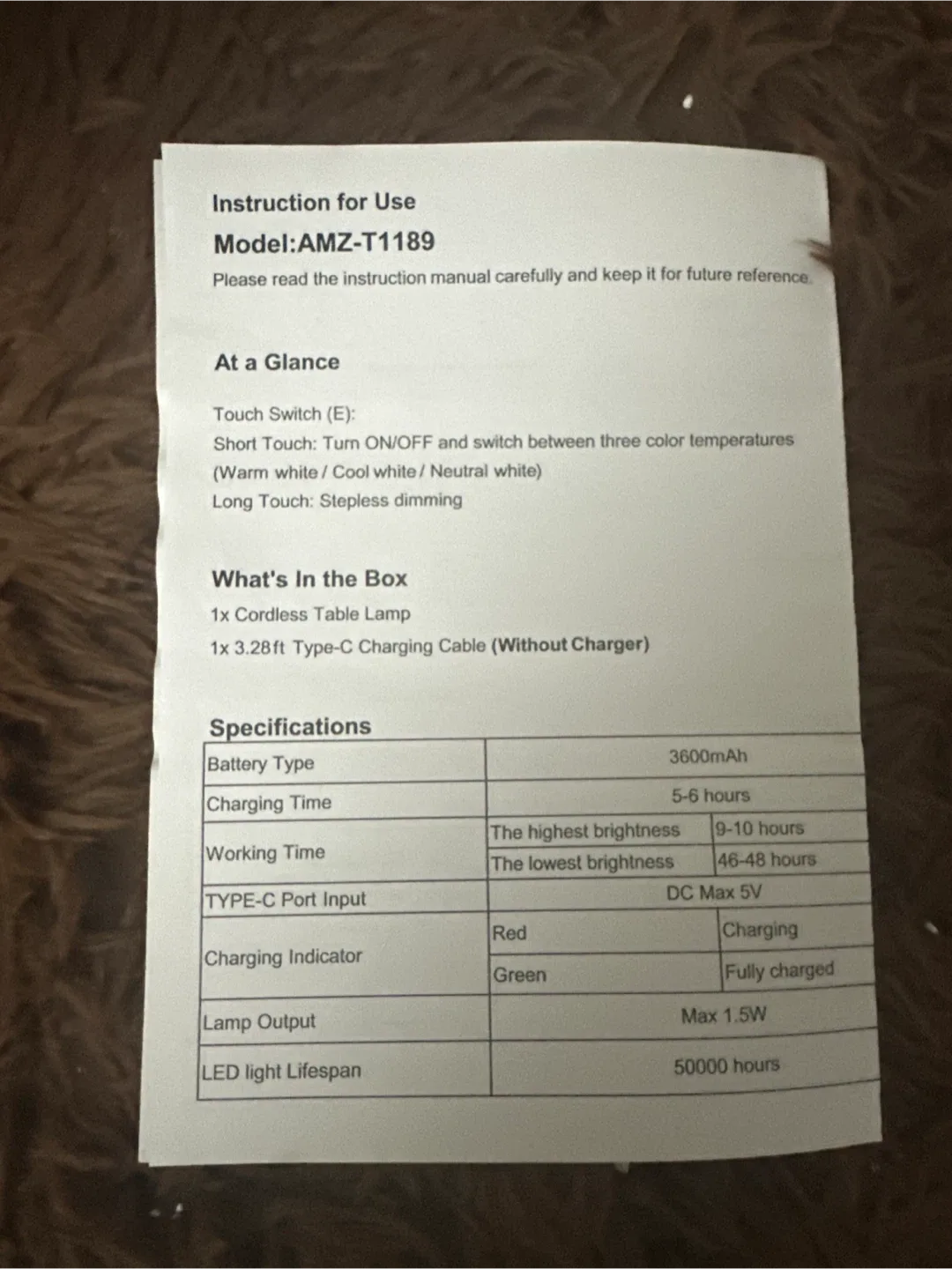 PORTRES Table Lamp - New in Box image indicator(3)