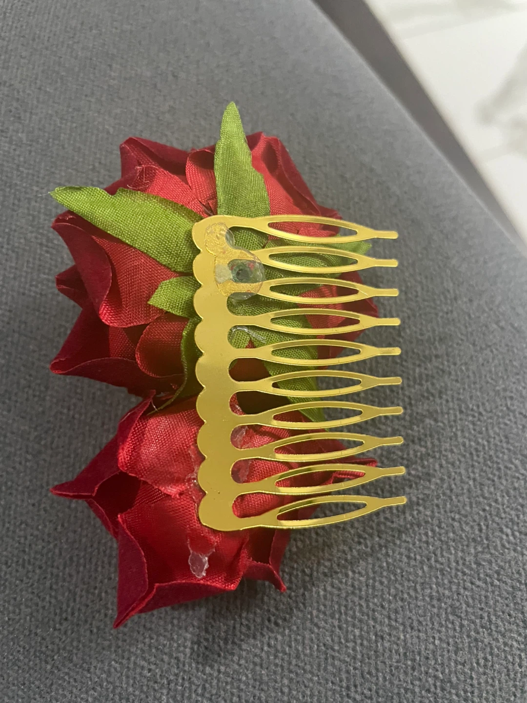 Red Rose Hair Comb - photo 2