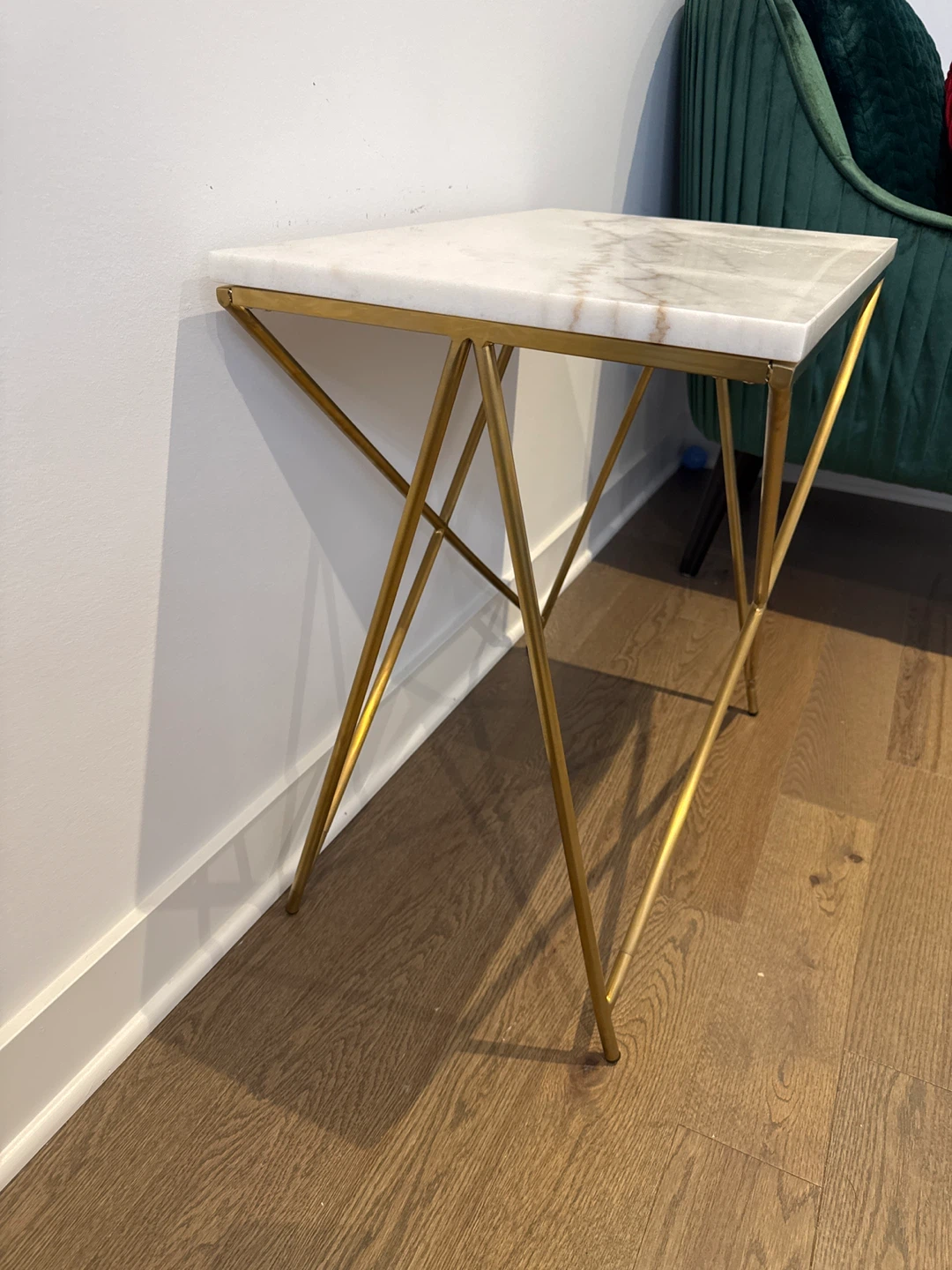 Marble Top Side Table with Gold Legs - photo 2