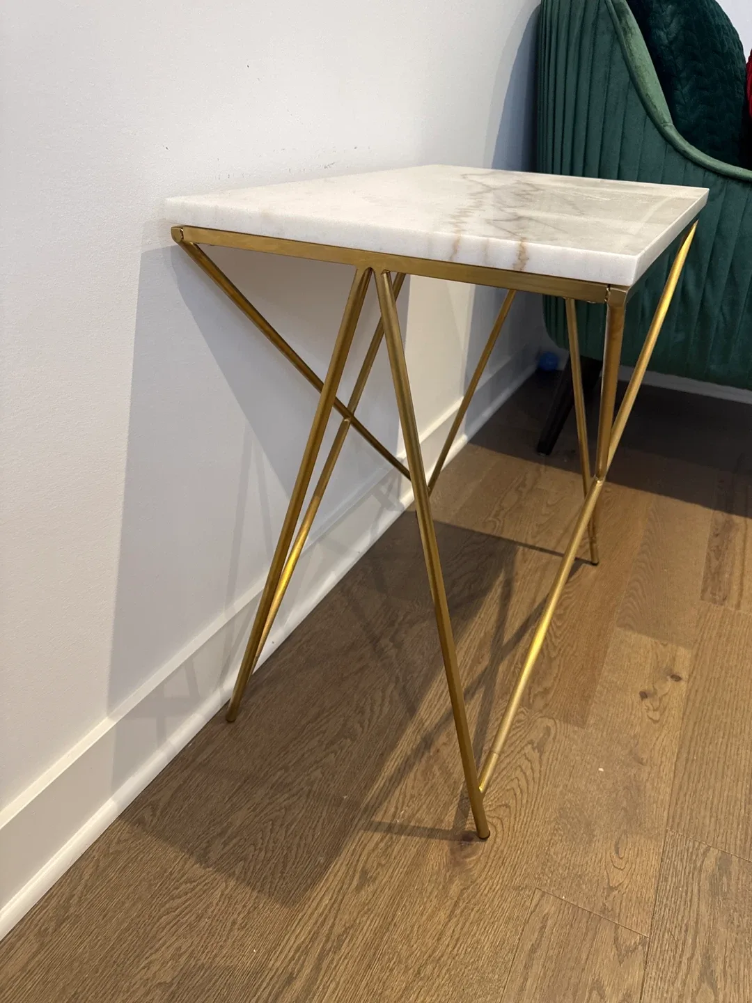Marble Top Side Table with Gold Legs image indicator(2)