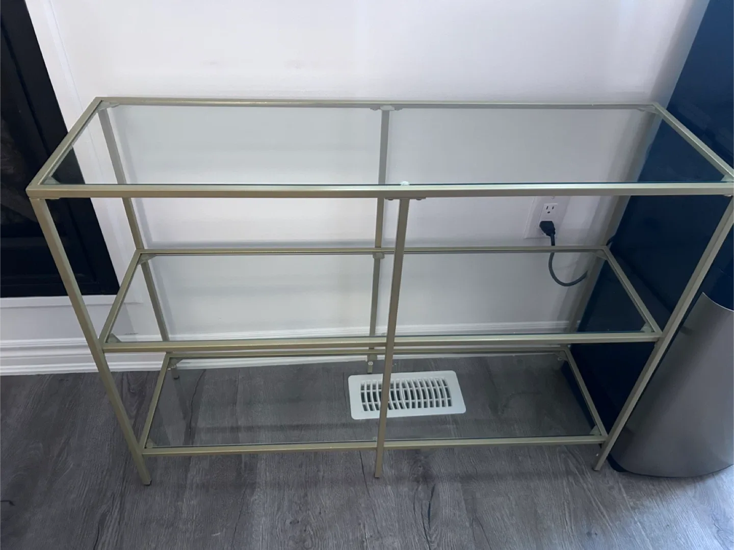 Gold Metal & Glass Console Table