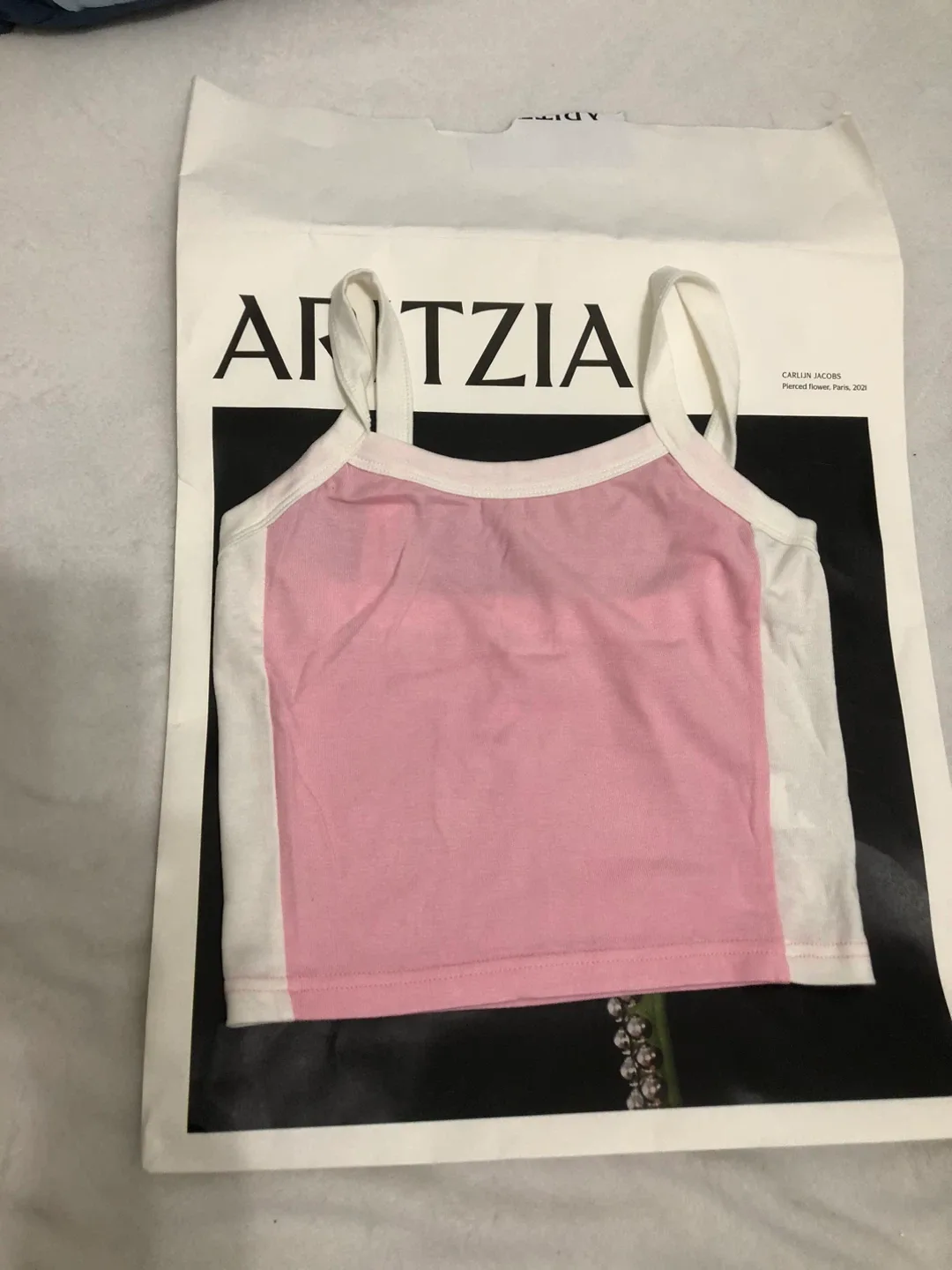 Shein Tank Top - Pink & White image indicator(2)