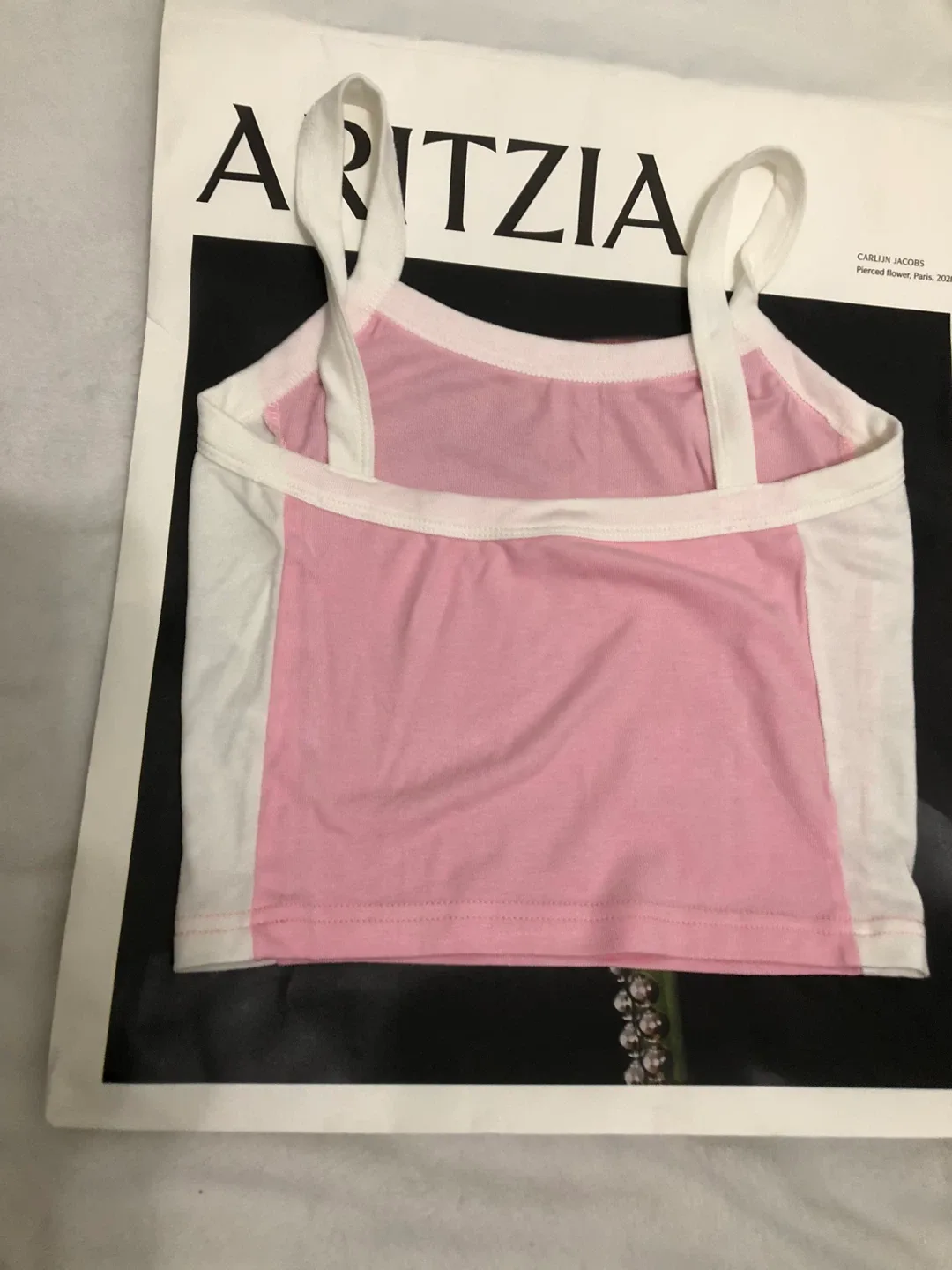 Shein Tank Top - Pink & White image indicator(4)