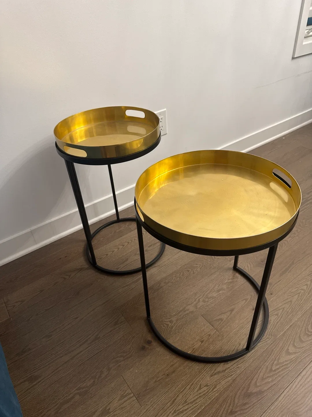 Set of 2 Gold & Black Side Tables image indicator(3)