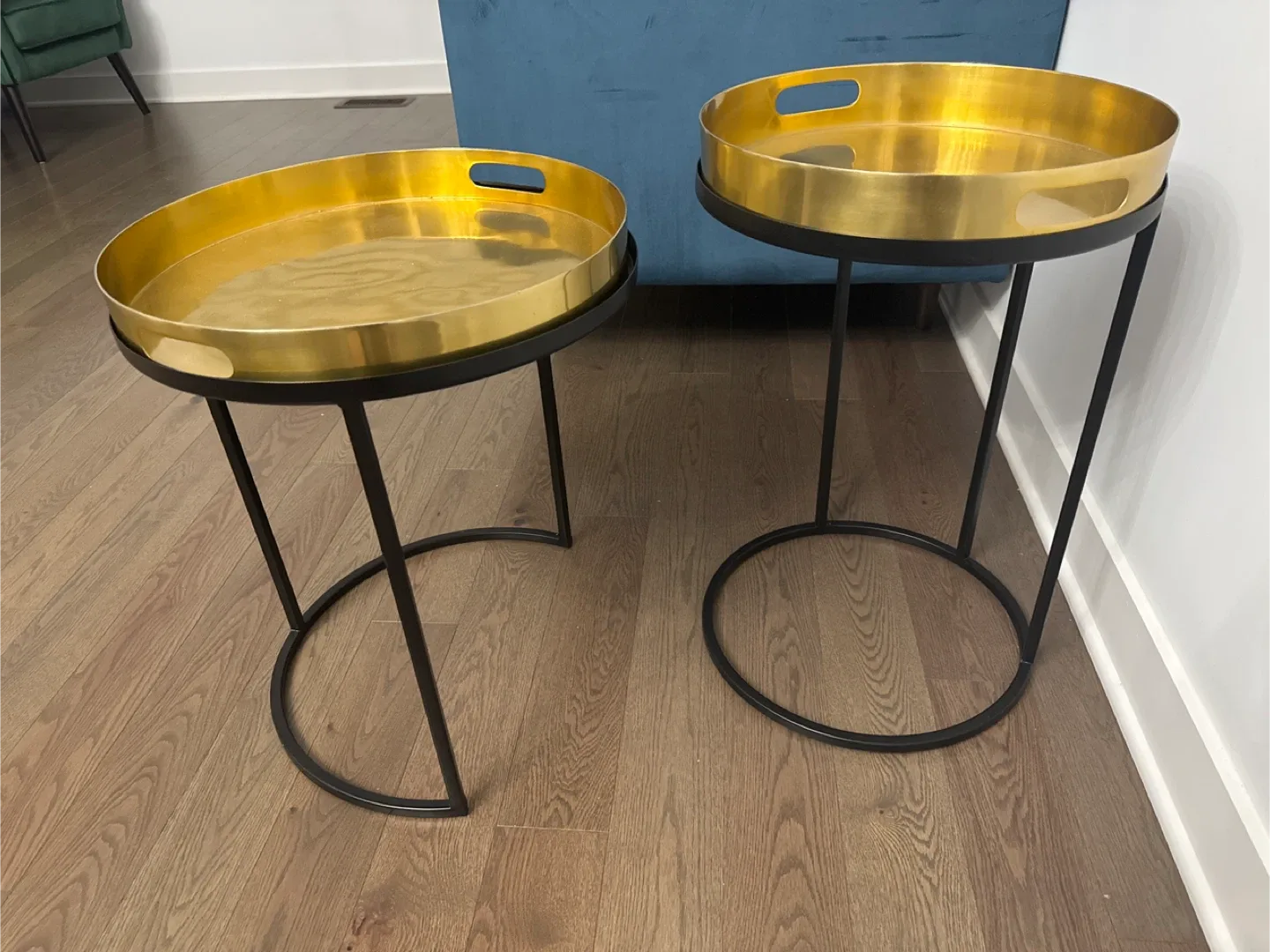 Set of 2 Gold & Black Side Tables image indicator(2)