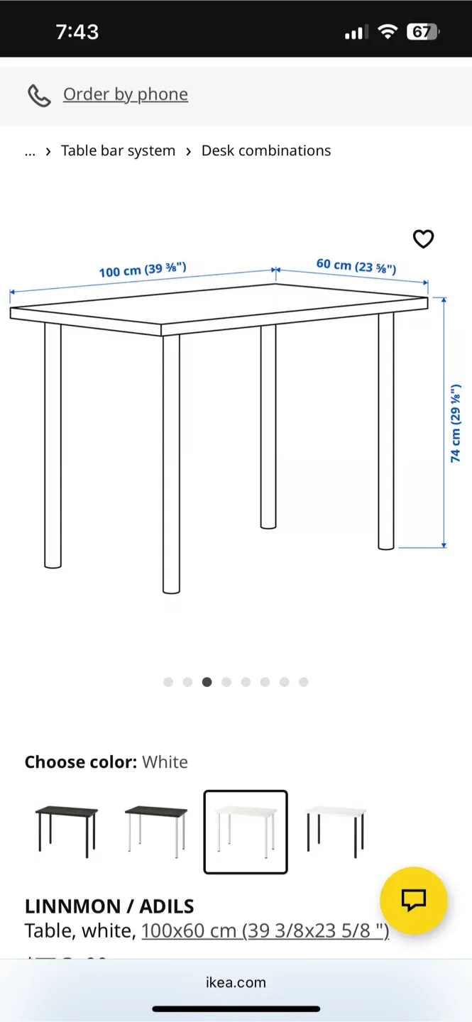 IKEA White Desk - Linnmon/Adils image indicator(4)
