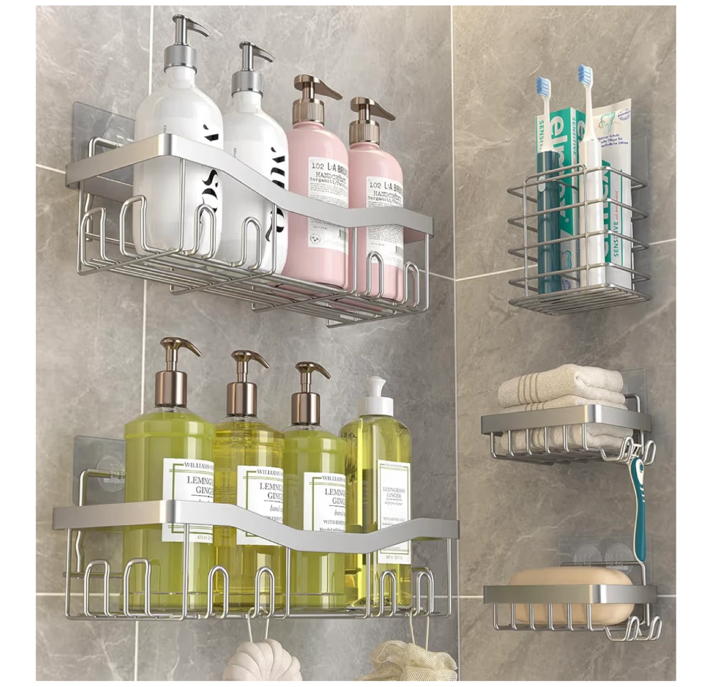 Bathroom Shelf Organizer - Keep Tidy!5pcs-New in box - photo 2