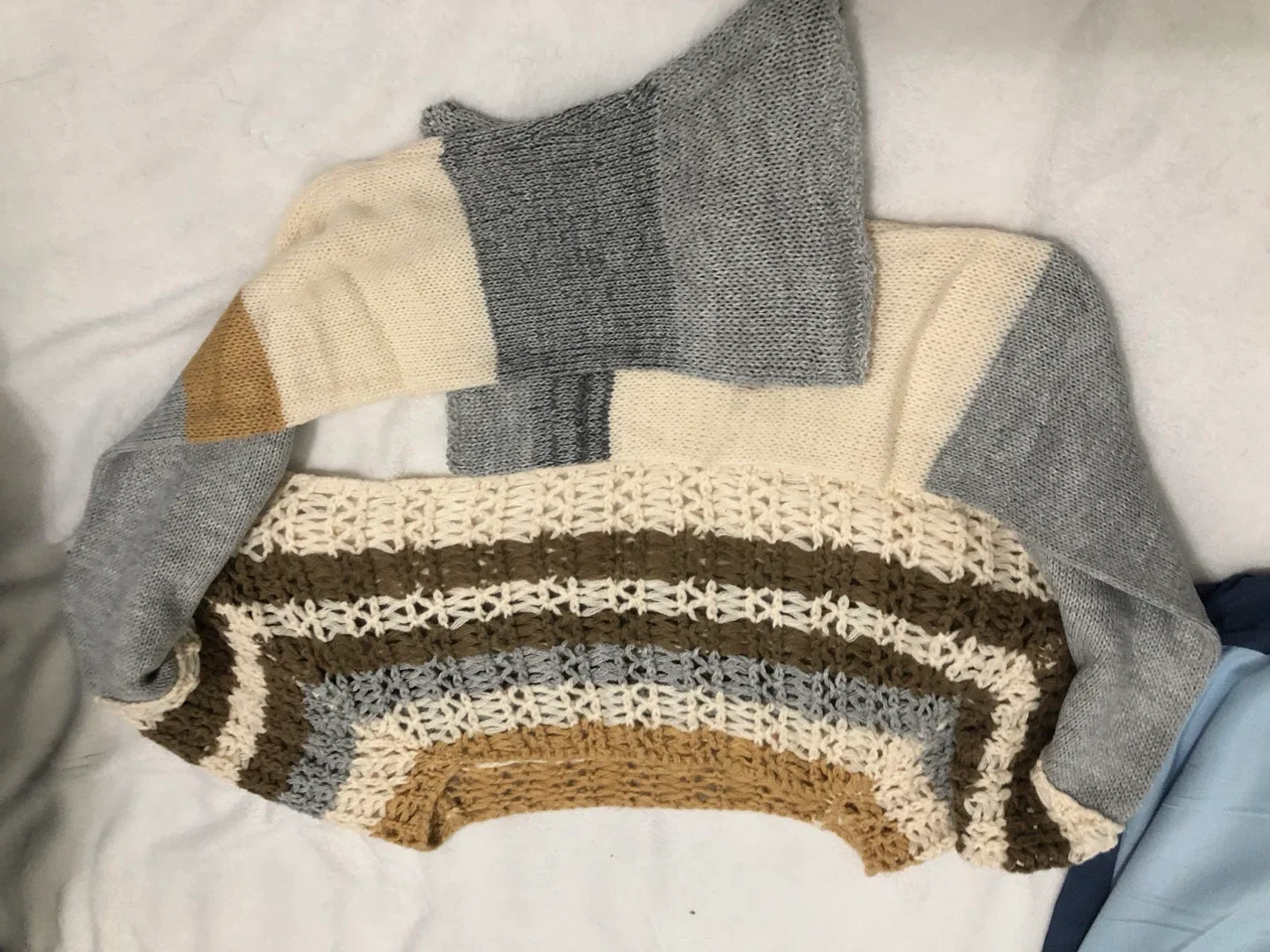 Shein ,Striped Knit Vest - Beige, Brown, Grey image indicator(8)