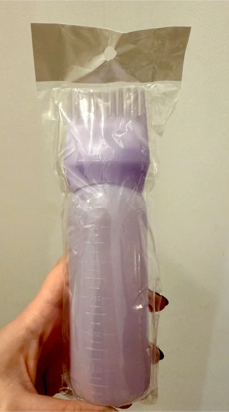 Hair Serum / Oil Applicator Bottle with Comb - Purple