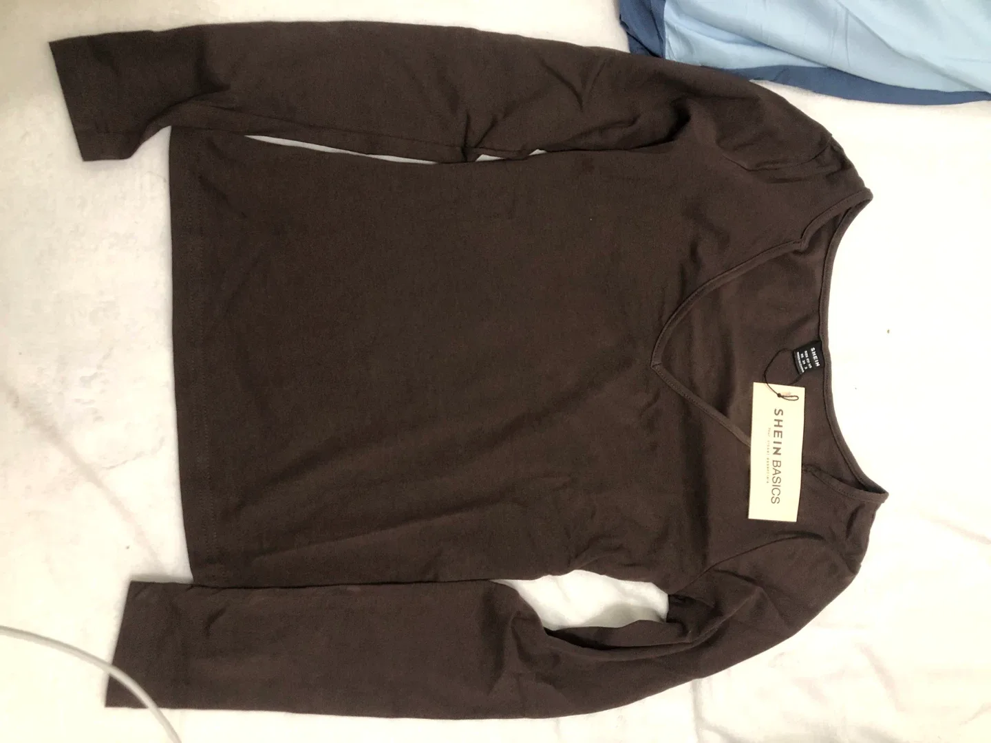 SHEIN Basics Brown Long Sleeve Top - Size S image indicator(4)