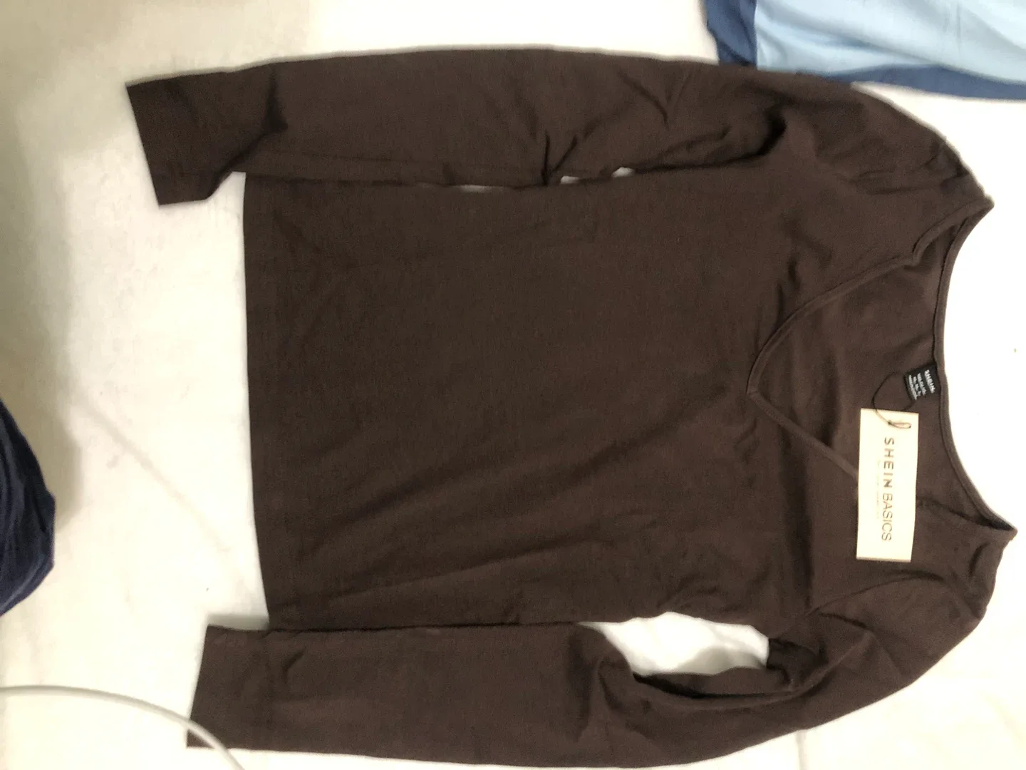 SHEIN Basics Brown Long Sleeve Top - Size S image indicator(5)