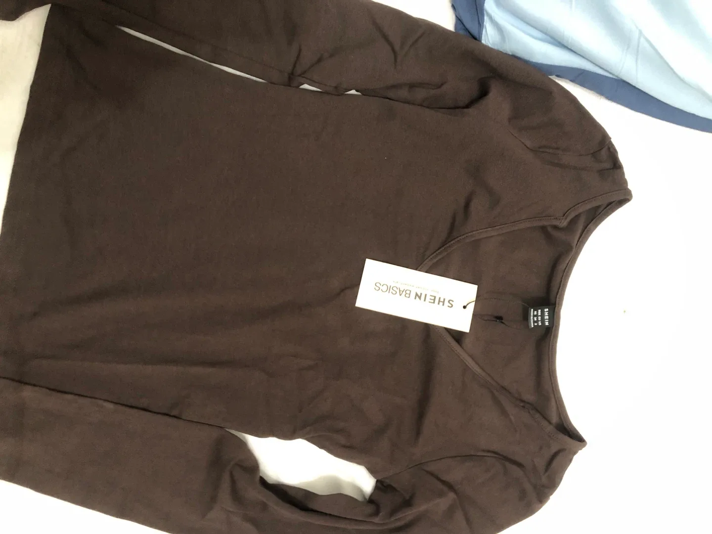 SHEIN Basics Brown Long Sleeve Top - Size S image indicator(3)