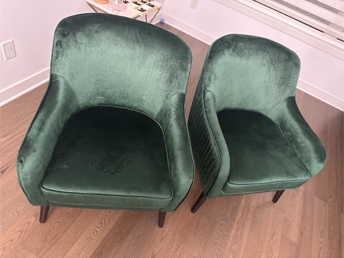 Two Green Velvet Accent Chair - photo 3