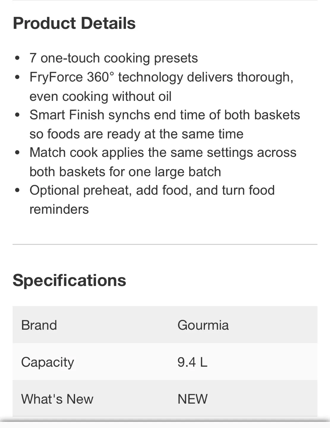 Gourmia Dual Basket Air Fryer image indicator(7)