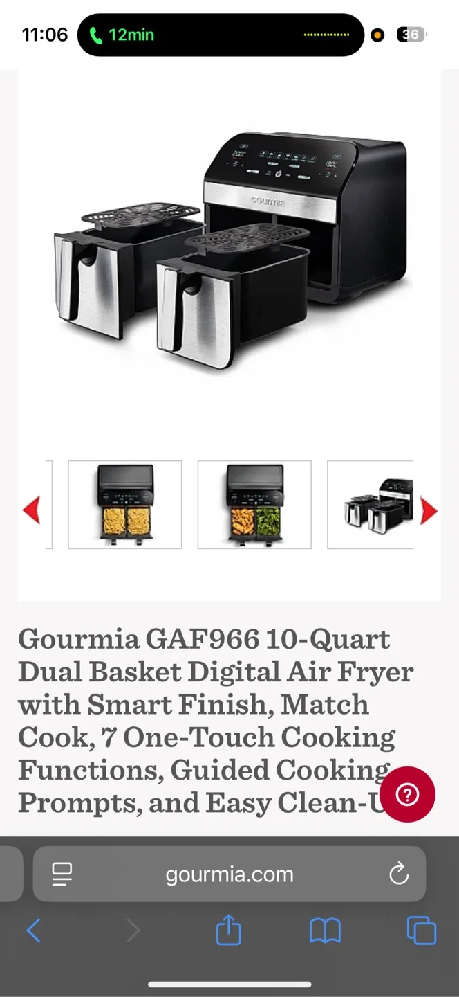 Gourmia Dual Basket Air Fryer image indicator(5)