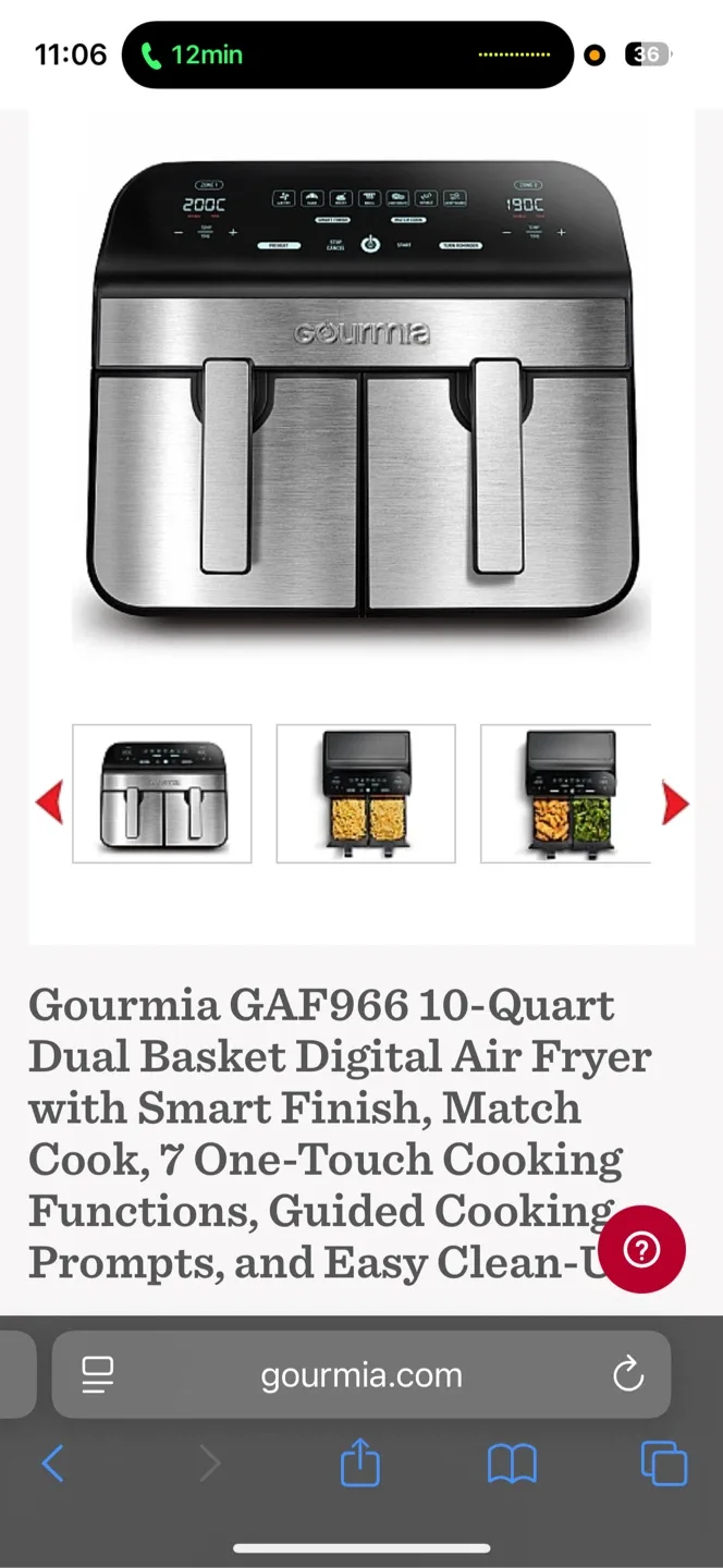 Gourmia Dual Basket Air Fryer image indicator(4)
