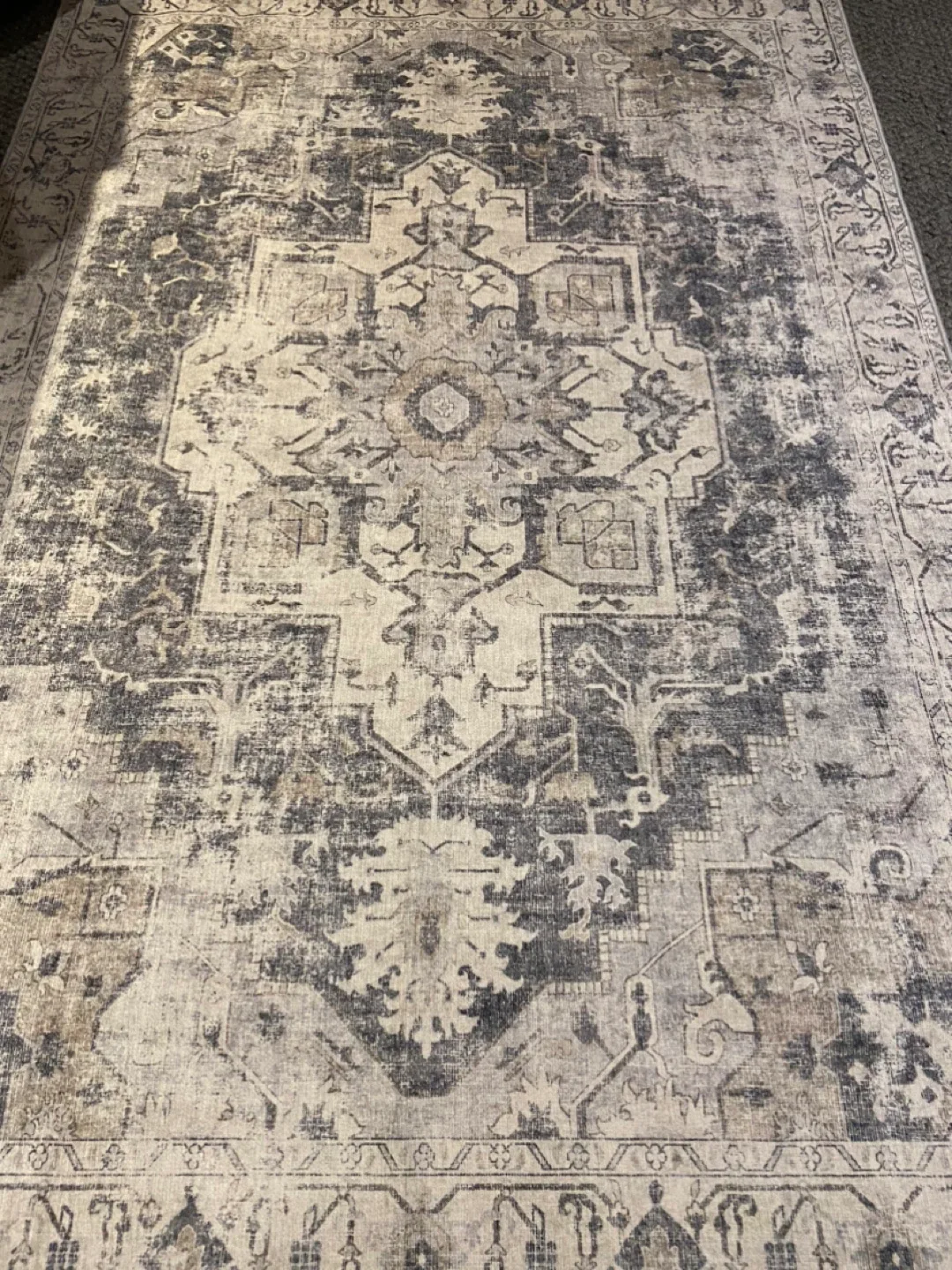 New 4x6 Washable Area Rug Vintage Grey image indicator(7)