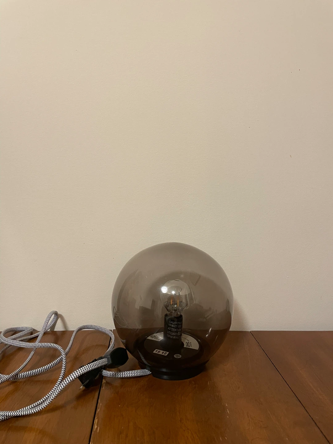 (Discontinued) IKEA Fado Smoked Glass Table Lamp - photo 2
