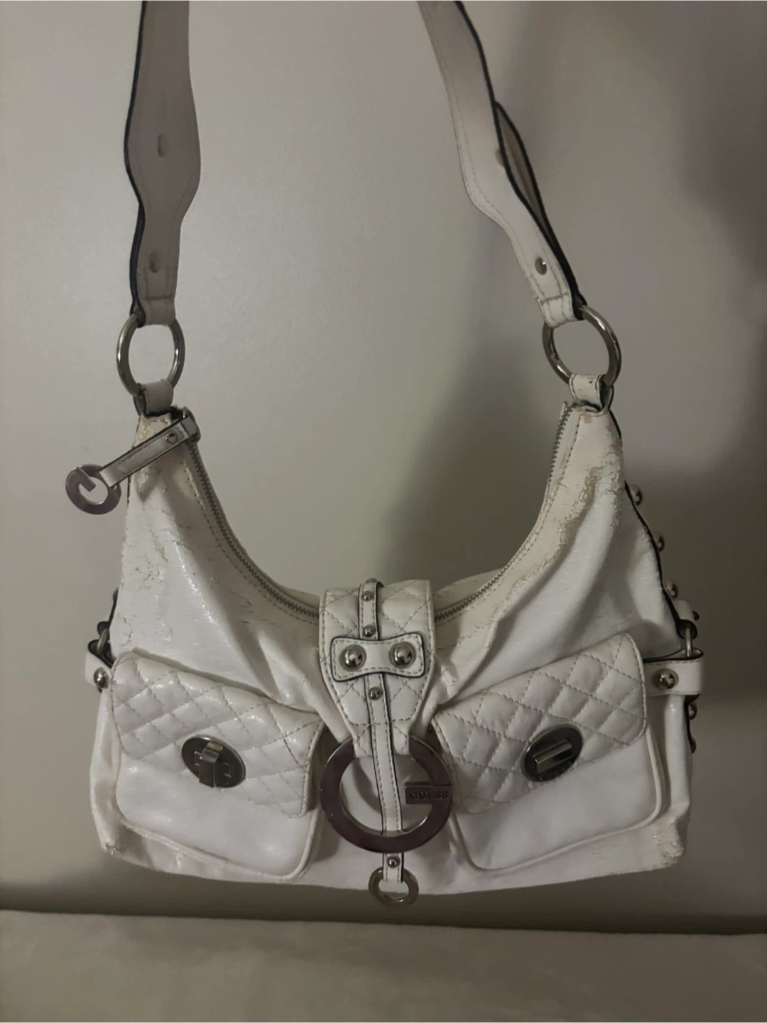 Guess White Shoulder Bag