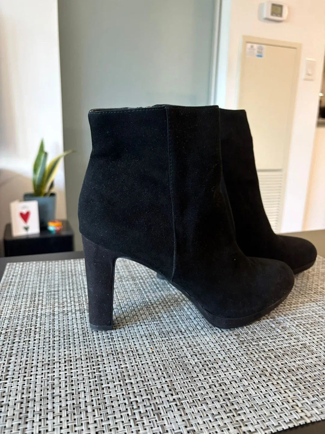 Franco Sarto Tipton Black Suede Ankle Boots - Size 7.5