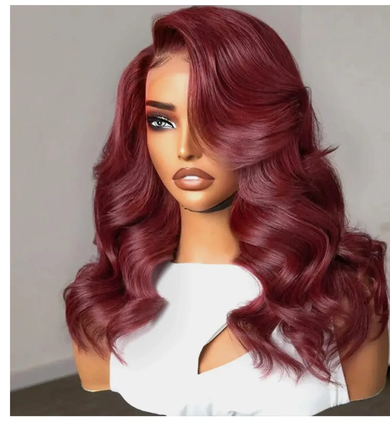 Burgundy Butterfly Haircuts Wig 200%  6×5 Wear Go Glueless Wig image indicator(2)