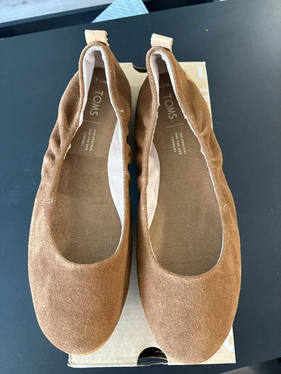 TOMS Olivia Dark Amber Suede Flats - Women's 7.5