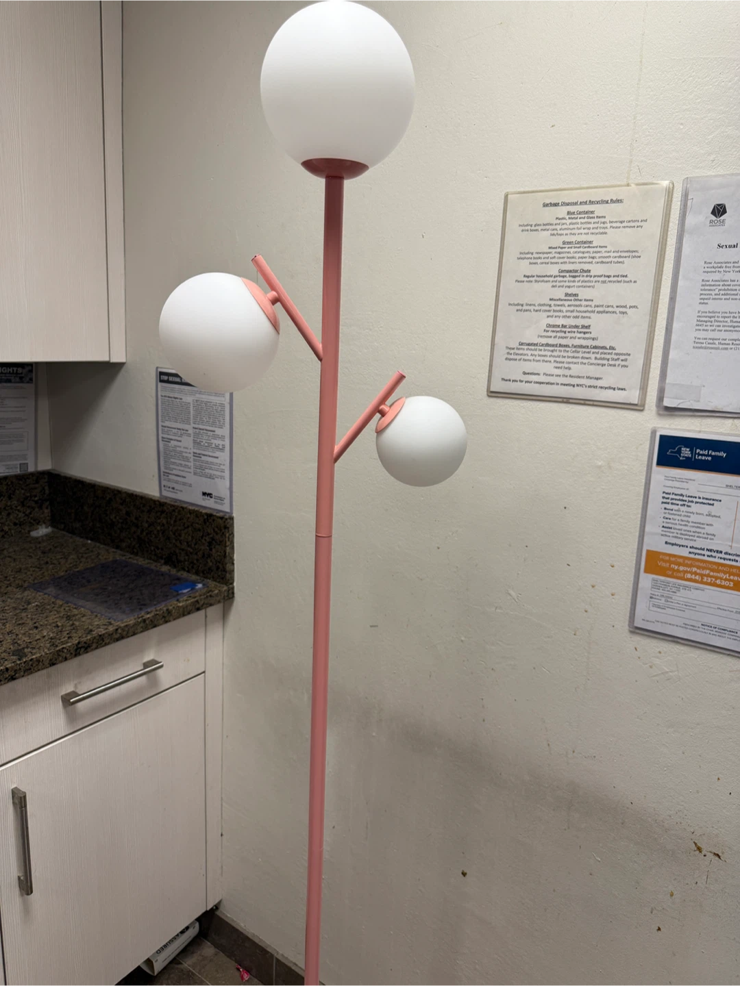 Pink Globe Floor Lamp