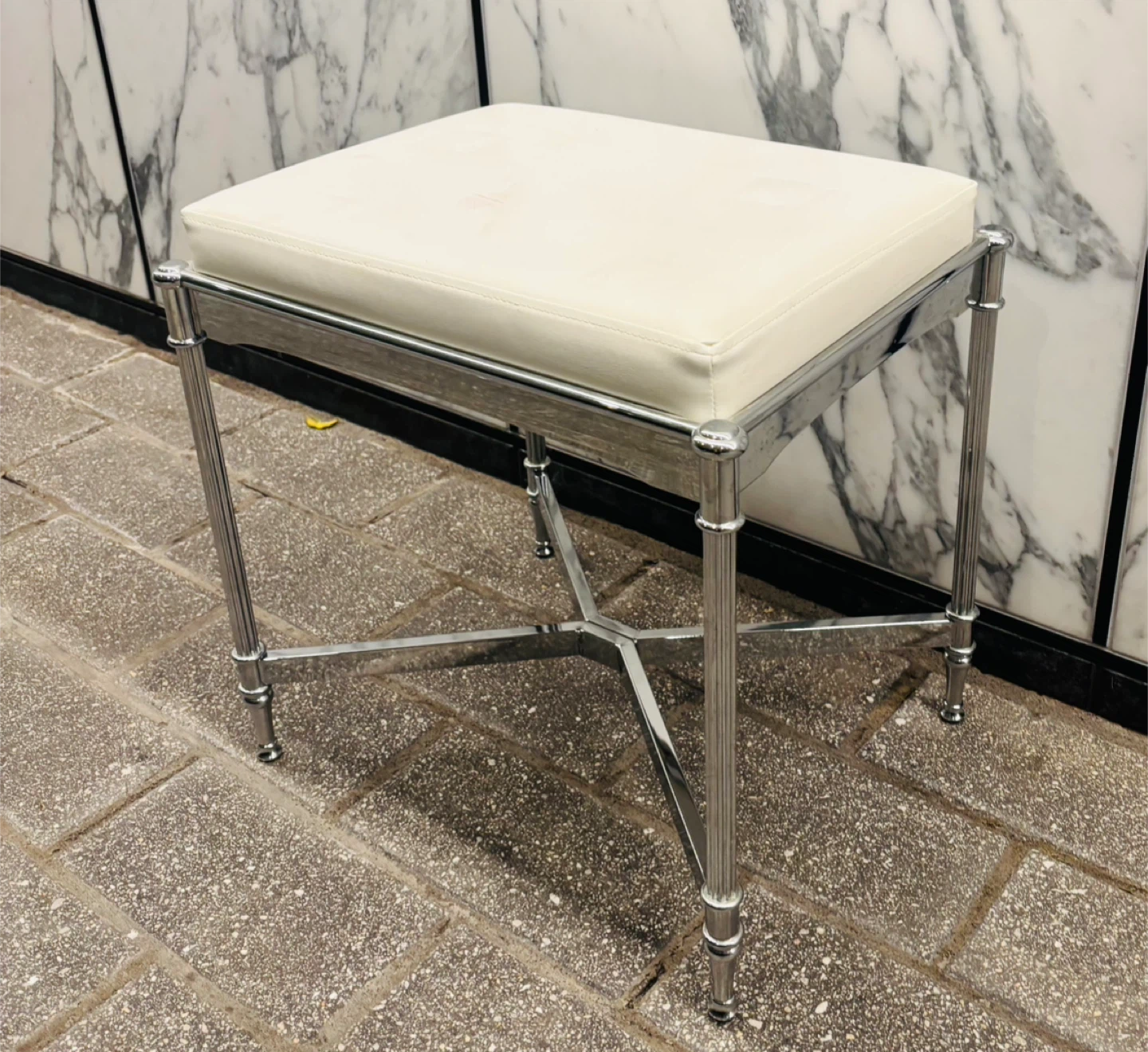 Frontgate Belmont Vanity White Stool