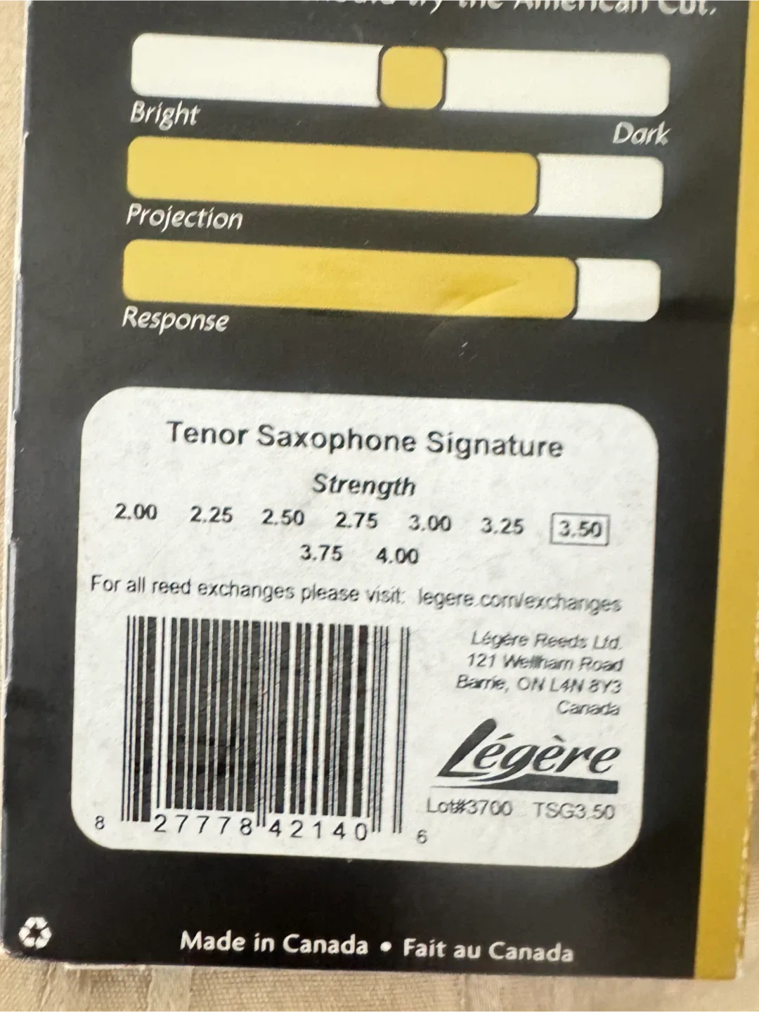 Légère Tenor Saxophone Reeds 3.50 image indicator(3)