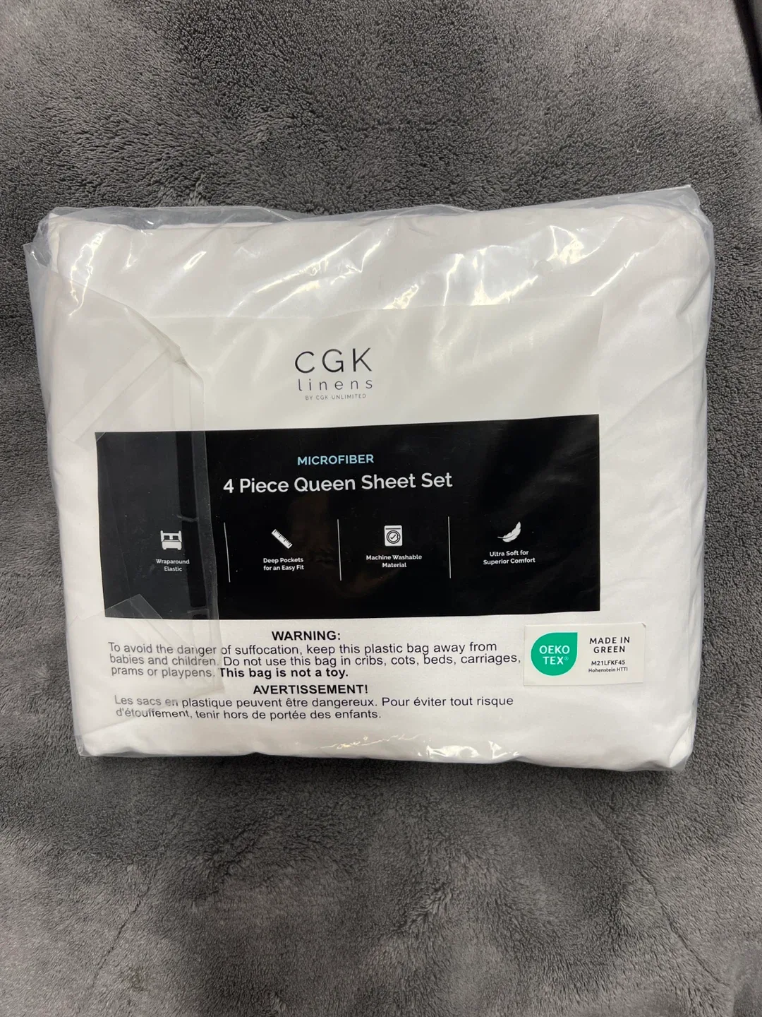 CGK Linens Microfiber 4 Piece Queen Sheet Set - New image indicator(2)