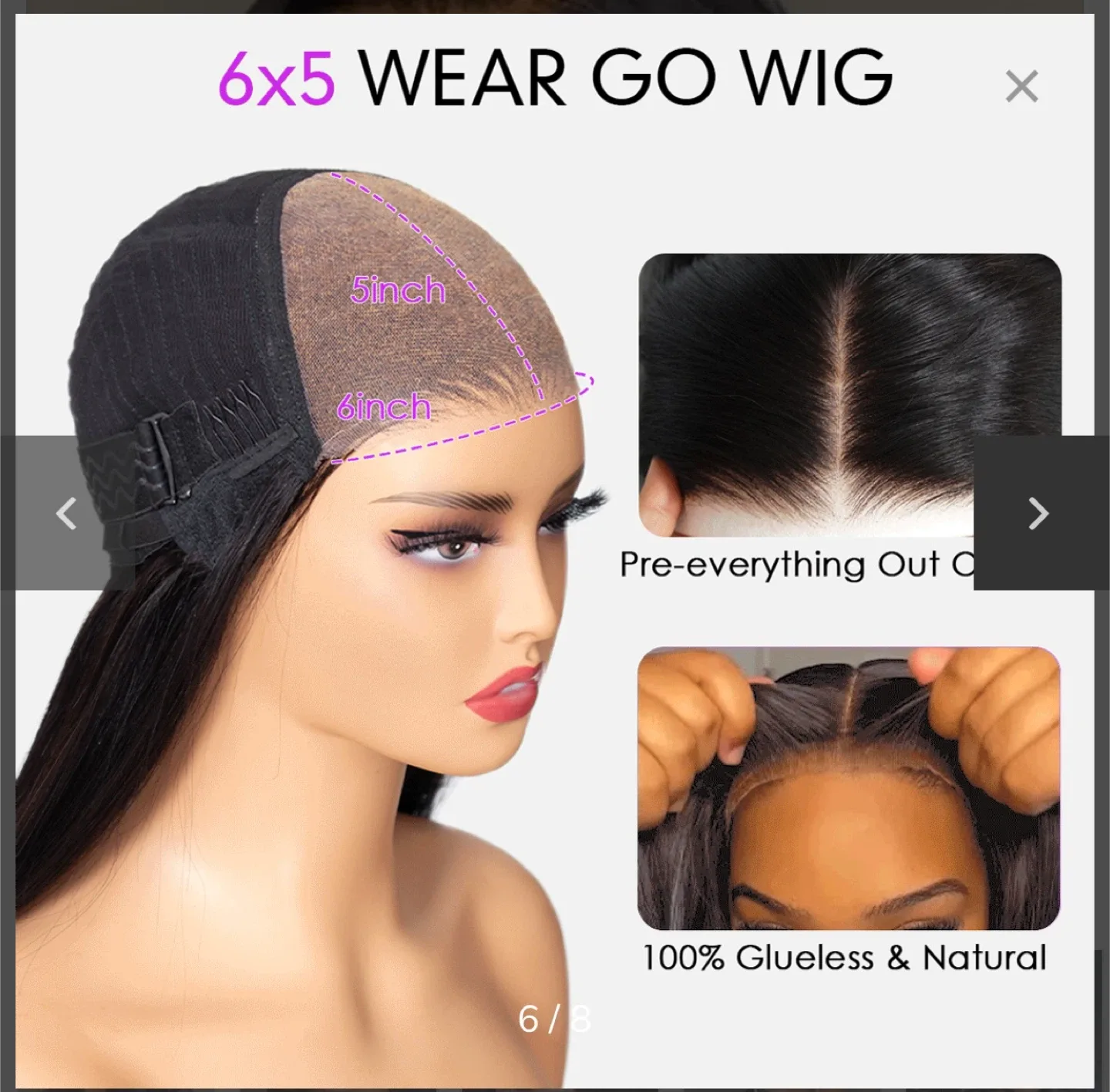 Glueless Lace Wigs Undetectable Lace Loose Wave Wig 250% Density image indicator(4)