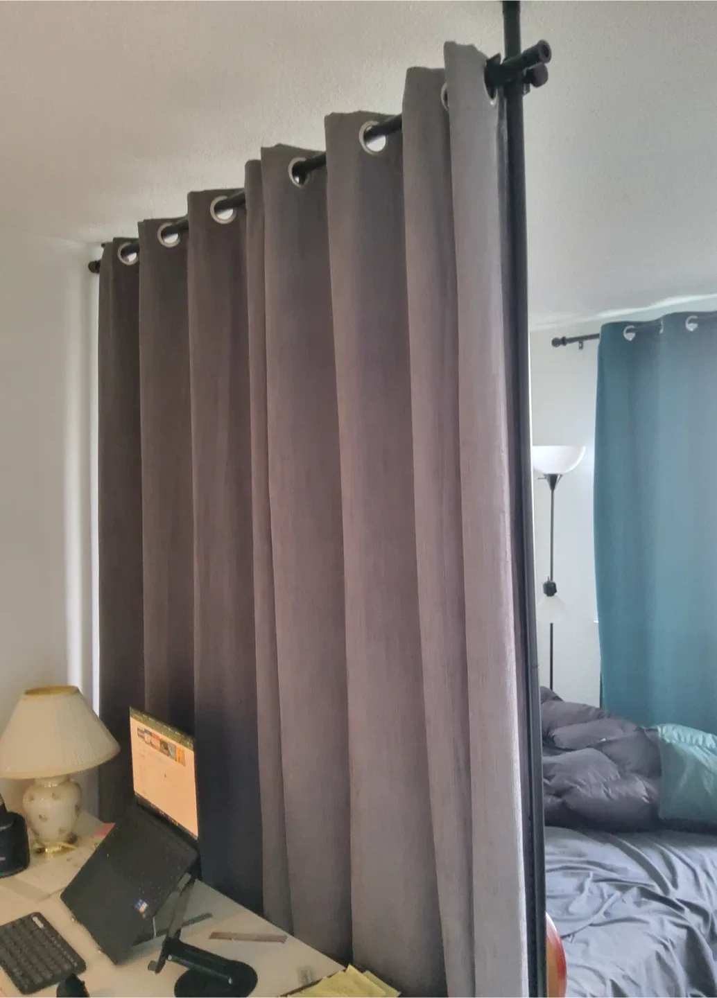 Grey Room Divider Curtains & Rods