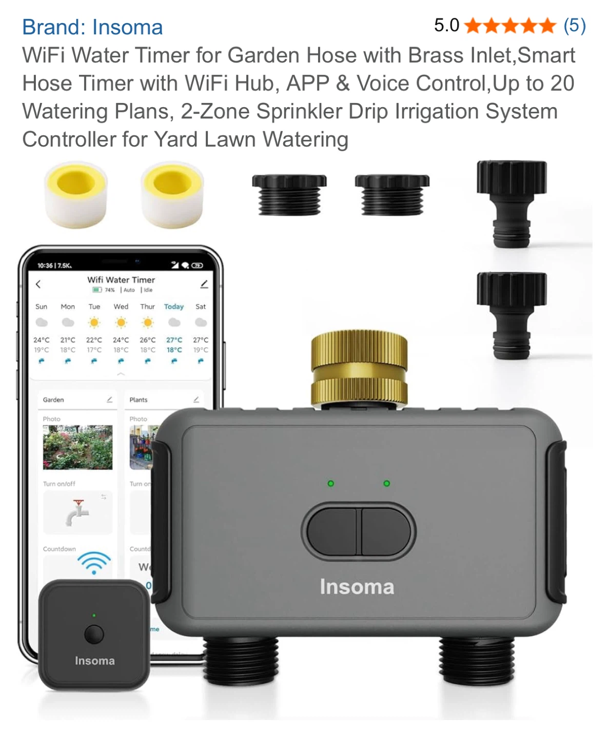 Insoma WiFi Water Timer for Garden Hose
