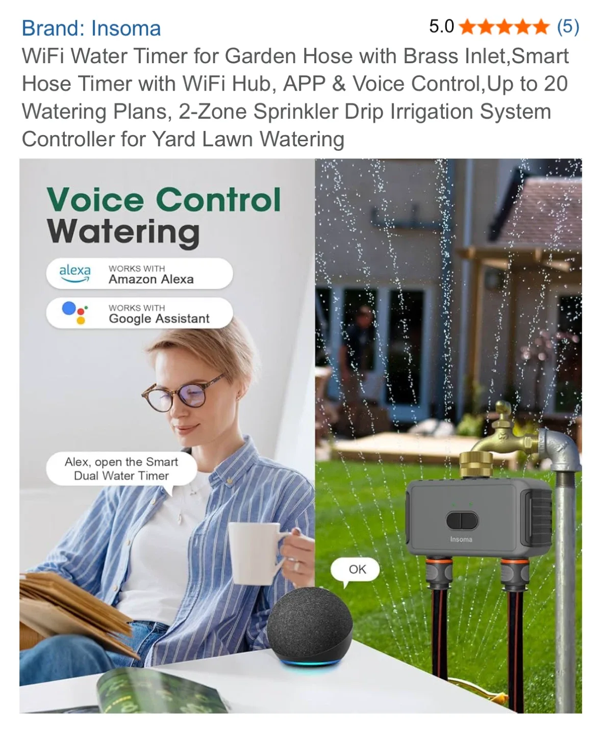 Insoma WiFi Water Timer for Garden Hose image indicator(3)