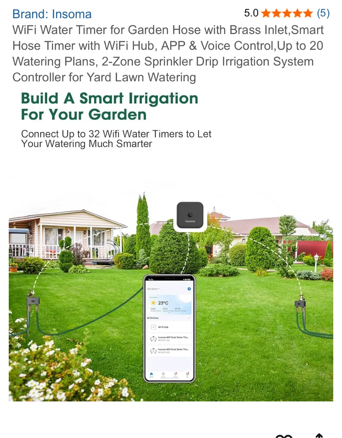 Insoma WiFi Water Timer for Garden Hose image indicator(4)