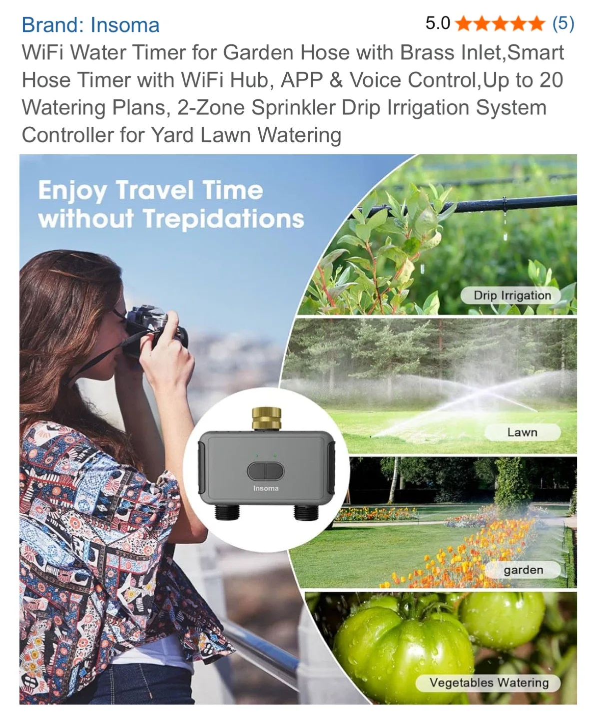 Insoma WiFi Water Timer for Garden Hose image indicator(5)