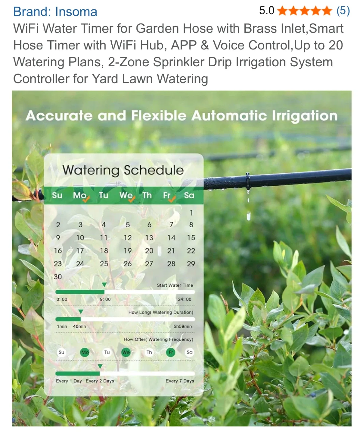 Insoma WiFi Water Timer for Garden Hose image indicator(7)