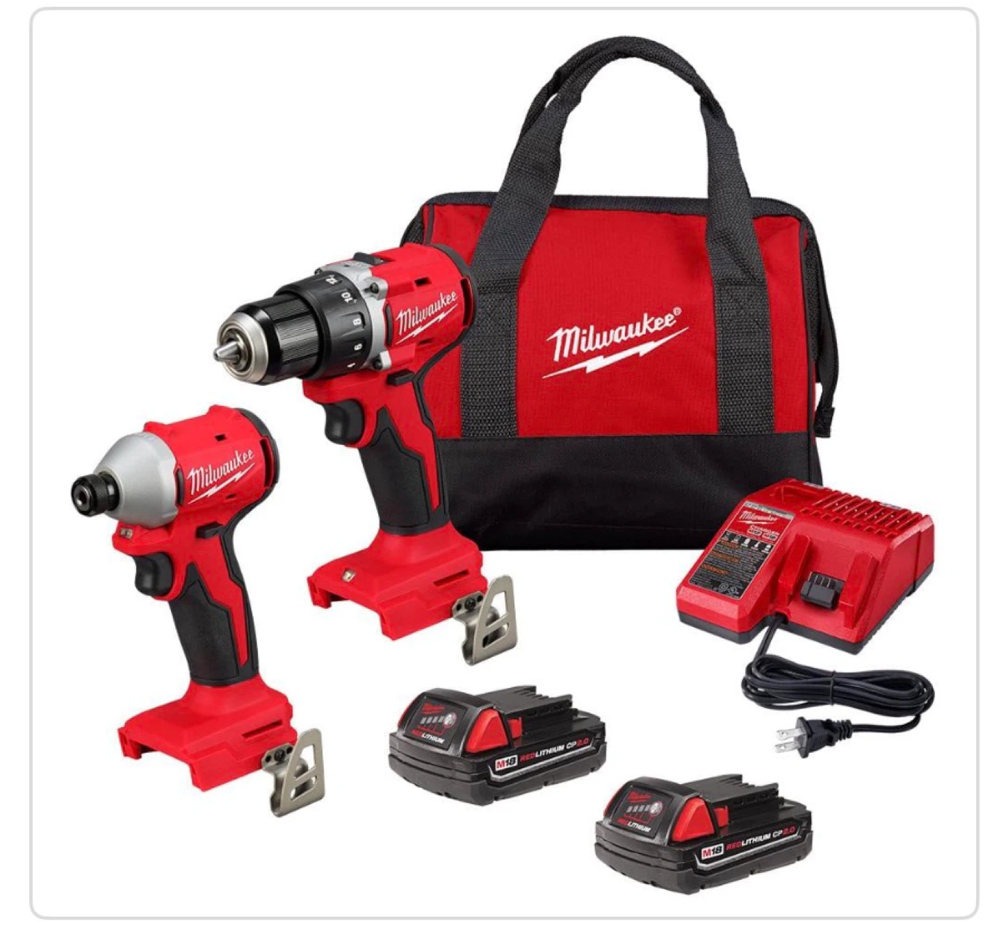 Milwaukee M18 Cordless Drill/Impact Combo Kit - Like New! - photo 3