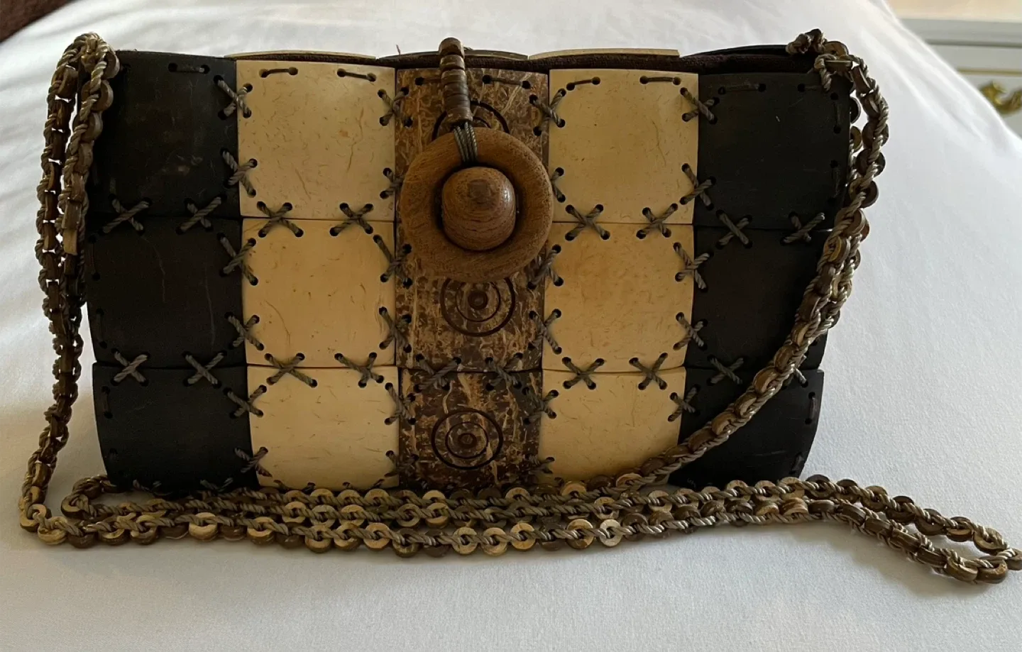 Unique Wood & Coconut Handbag