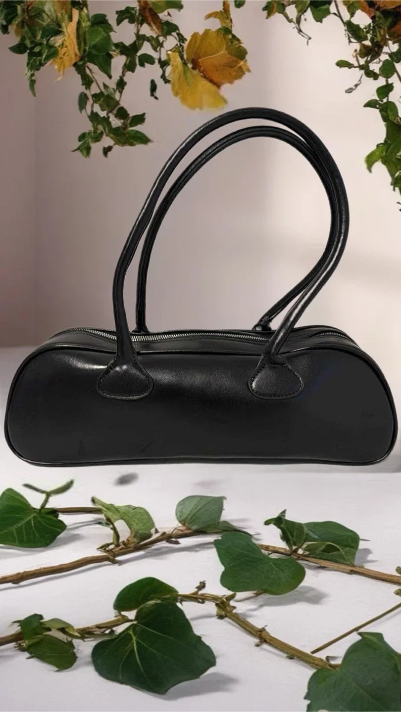 Black Leather Shoulder Bag