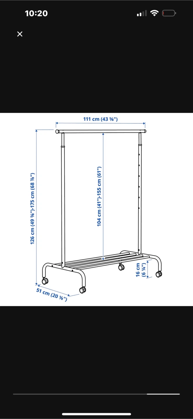 IKEA White Clothes Rack - photo 3
