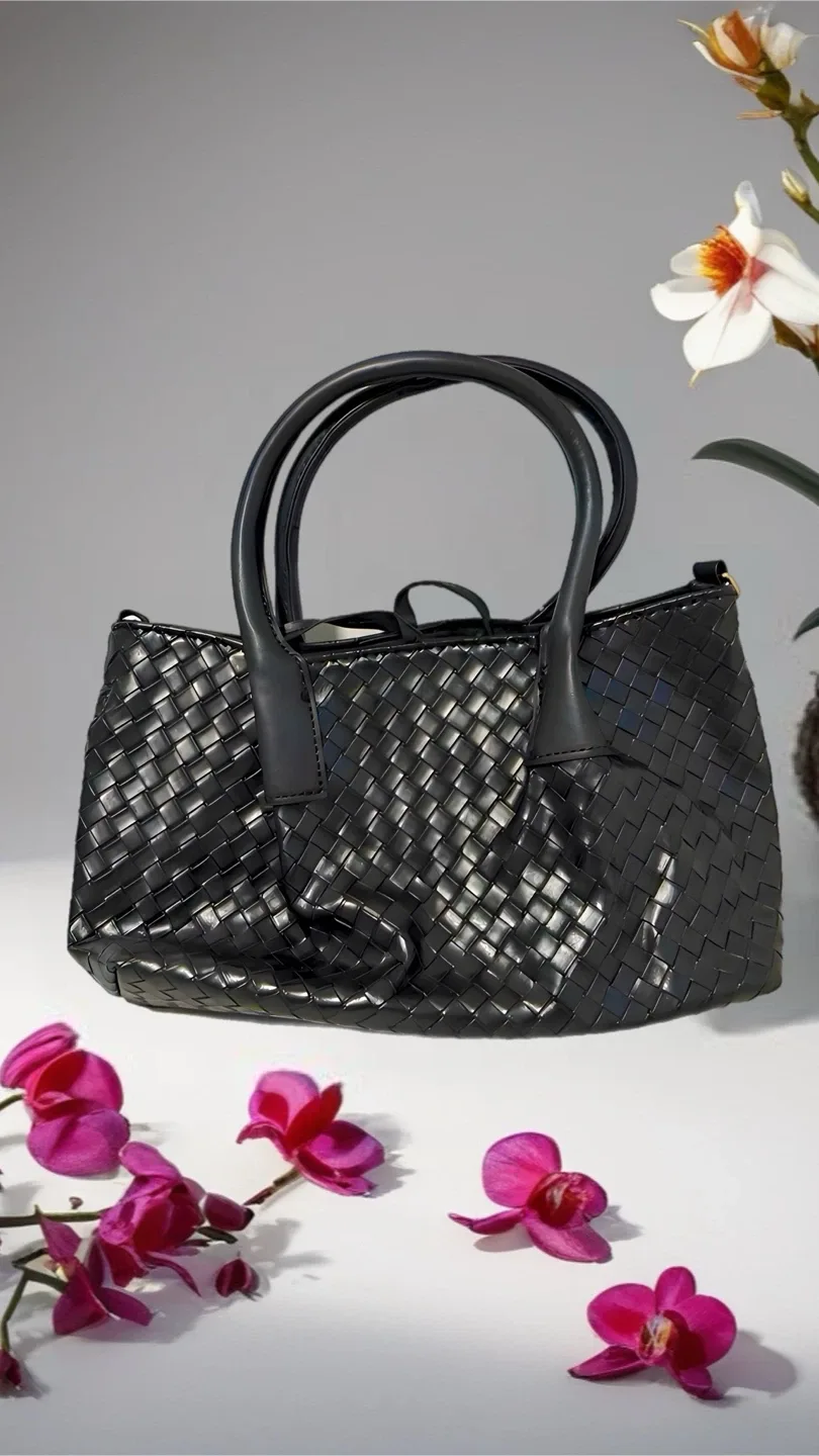 Woven Black Handbag
