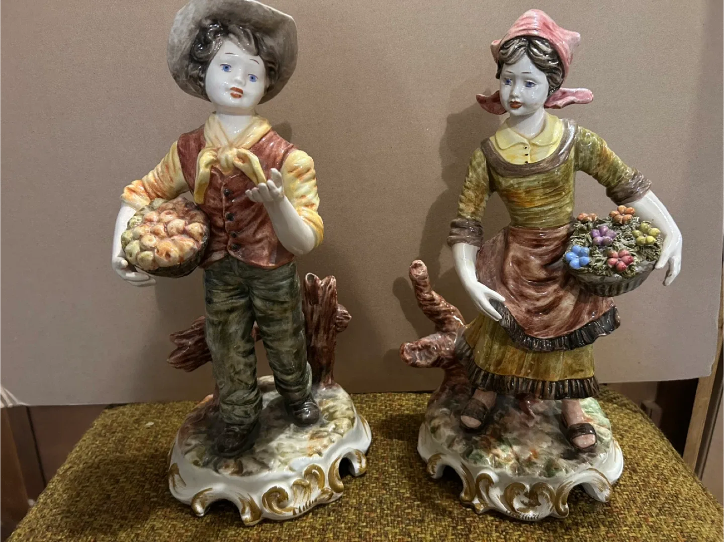 Vintage Porcelain Figurines - Boy & Girl thumbnail