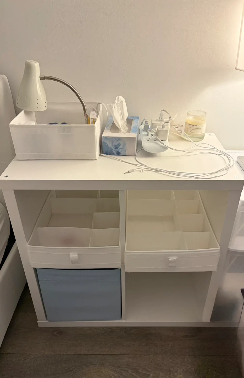 IKEA White Storage Shelf w Organizers + Lamp (Pickup Nov 20–21) image indicator(2)