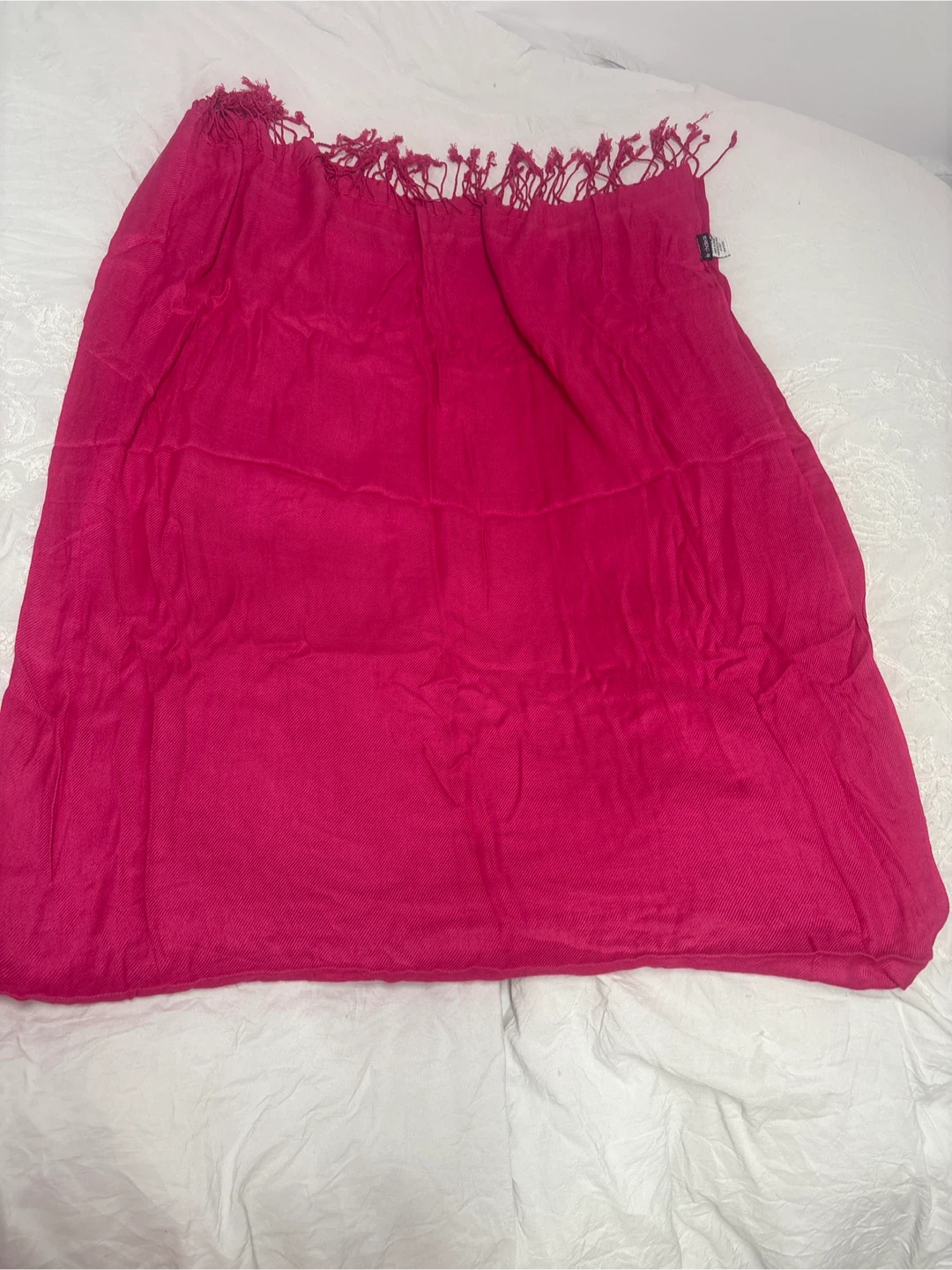 Pink Scarf with Tassels - photo 2