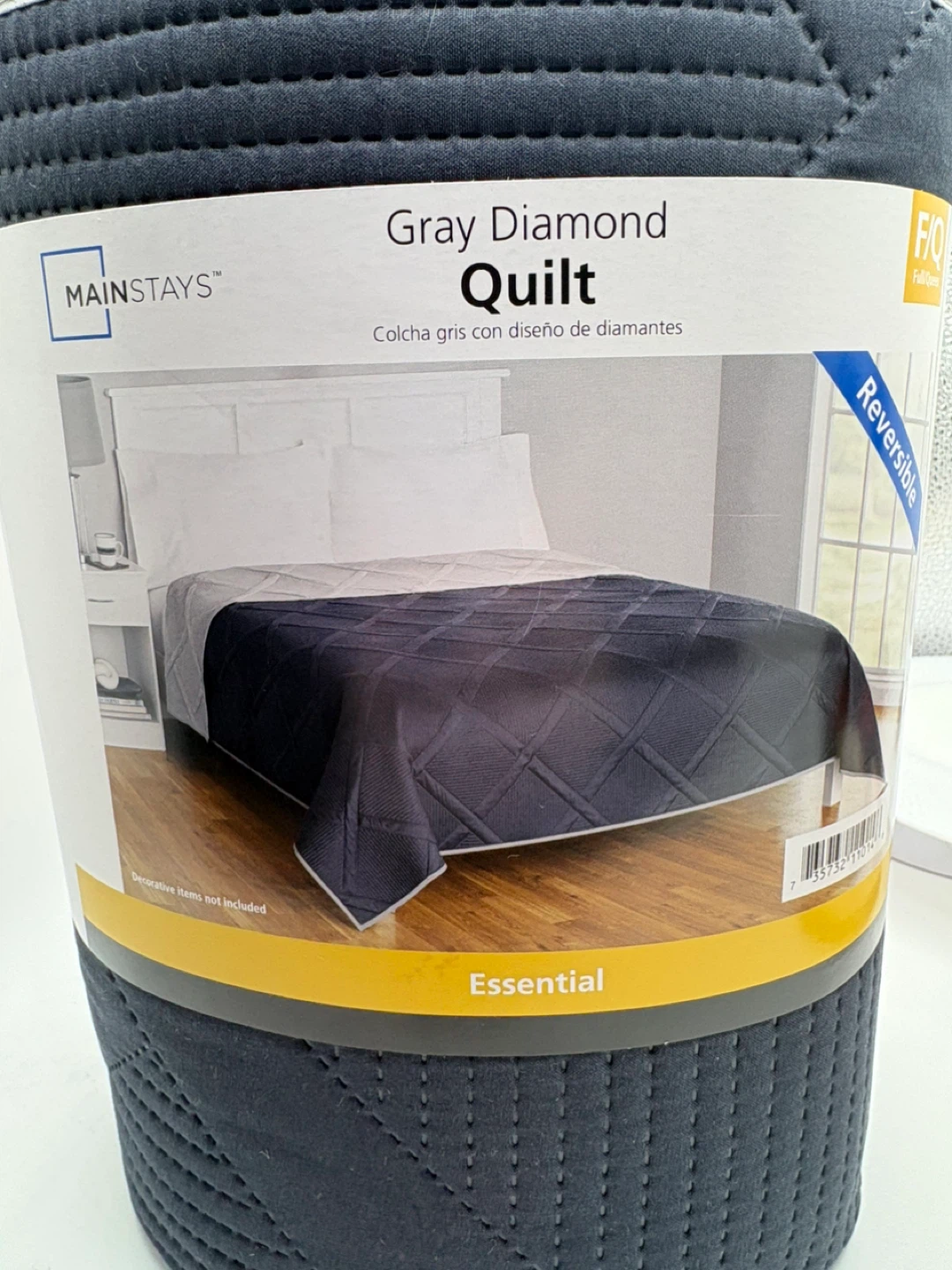 Mainstays Gray Diamond Quilt (Full/Queen)