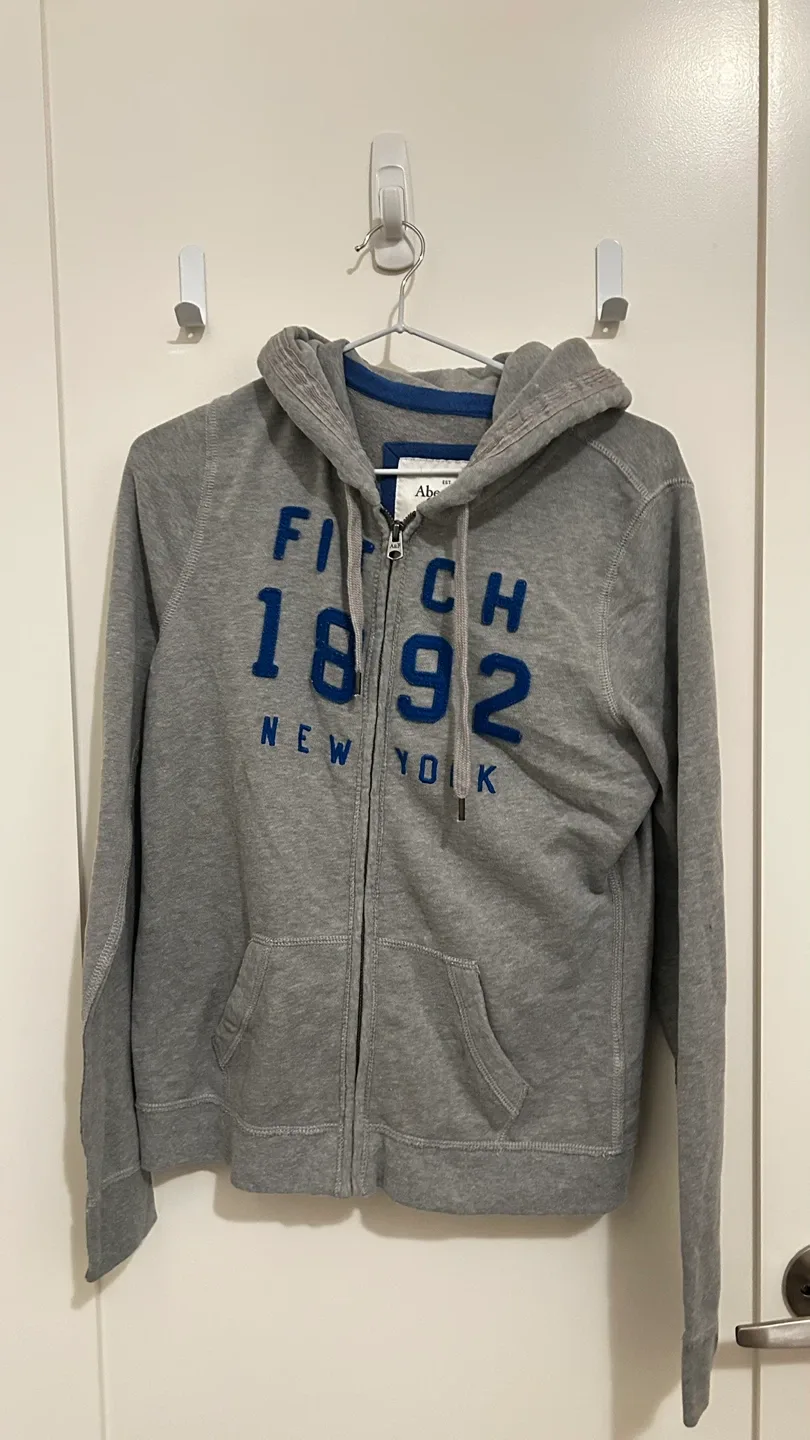 Abercrombie & Fitch Grey Zip-Up Hoodie